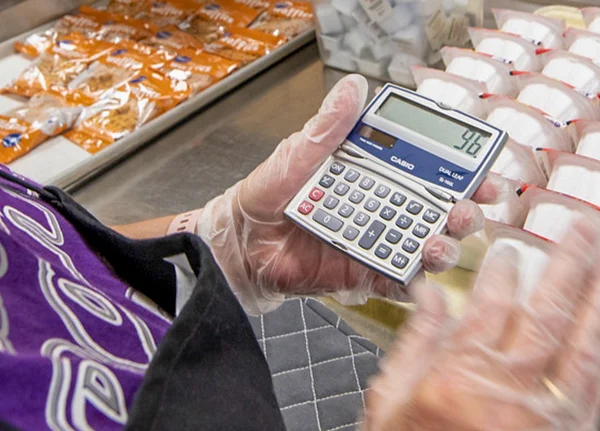 Person using a calculator