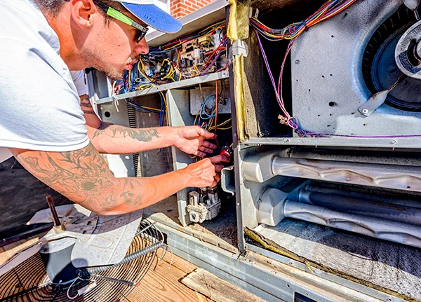 Man doing electrical work