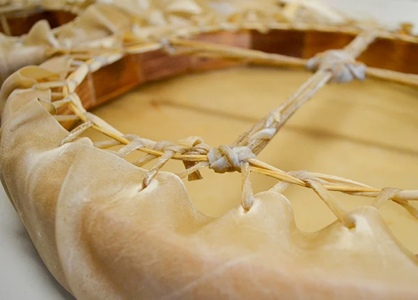 The underside of a traditional drum