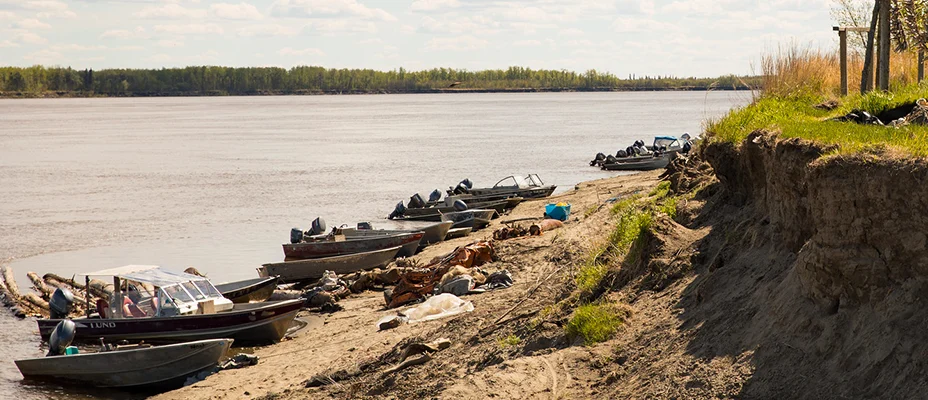 Boats on a sandy shore