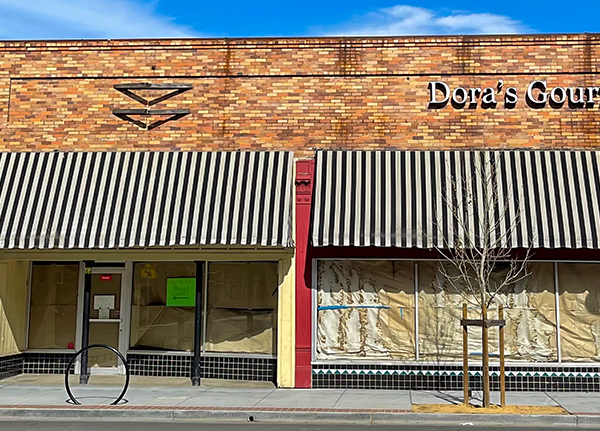 Empty storefronts in a downtown area