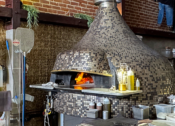 Large pizza oven in a restaurant