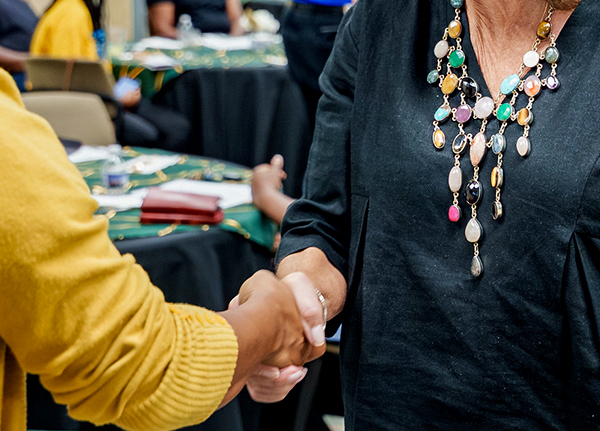Two people shaking hands