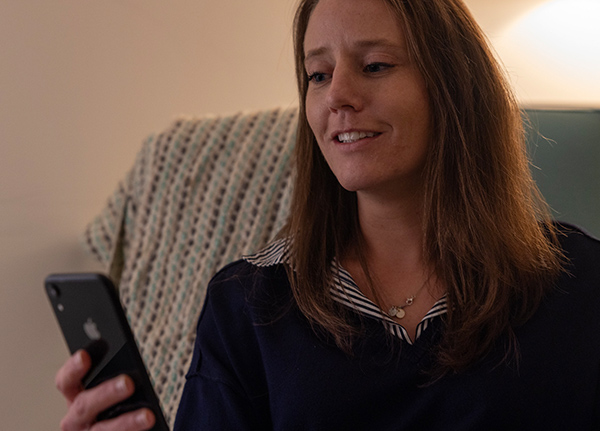 Woman looking at her phone