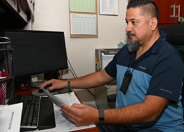 Man working on a computer