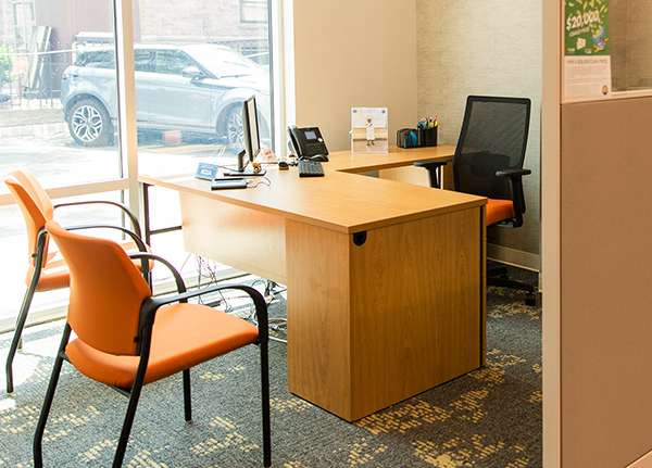 Desk in a credit union