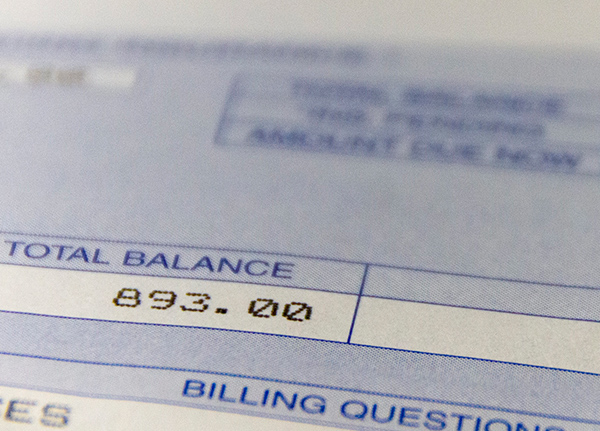 Bill with a Total Balance of $893.00